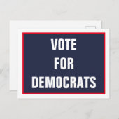 Carte Postale Vote pour Démocrates 2026 Vote (Devant / Derrière)