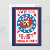 Carte Postale Vote pour Pit Bull (Devant / Derrière)
