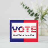 Carte Postale Vote Rouge/Bleu (Debout devant)