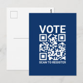 Carte Postale Vote Scan QR Code pour enregistrer du texte person (Devant / Derrière)