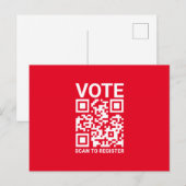 Carte Postale Vote Scan QR Code pour l'enregistrement des caract (Devant / Derrière)