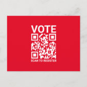 Carte Postale Vote Scan QR Code pour l'enregistrement des caract (Devant)