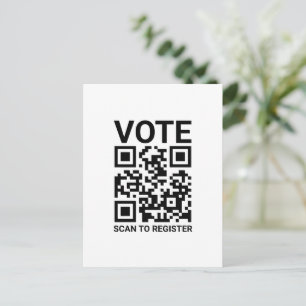 Carte Postale Vote Scannez le code QR pour enregistrer le texte