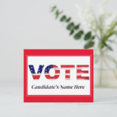 Carte Postale Vote Texte dans les couleurs du drapeau Nom du can (Debout devant)