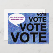 Carte Postale VOTE / Votre vote compte plus que jamais (Devant / Derrière)