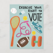 Carte Postale VOTER Exercez votre droit de vote bleu (Devant)