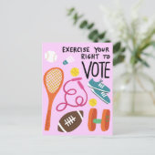 Carte Postale VOTER Exercez votre droit de vote Élections Rose (Debout devant)