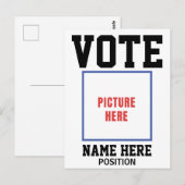 CARTE POSTALE VOTER LE NOM PERSONNALISER LA PHOTO (Devant / Derrière)