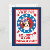 Carte Postale Voter pour le Beagle (Devant / Derrière)