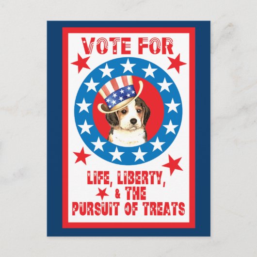 Carte Postale Voter pour le Beagle (Devant)