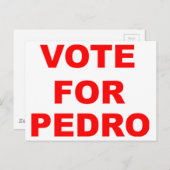 Carte Postale Voter Pour Pedro (Devant / Derrière)