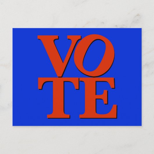 Carte Postale VOTER rouge et bleu (Devant)