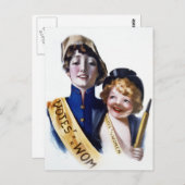 Carte Postale Votes pour des femmes - Suffrage des femmes, 1915 (Devant / Derrière)