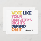Carte Postale Votez comme les droits de votre fille en dépendent (Devant / Derrière)