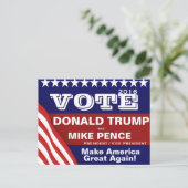 Carte Postale Votez Donald Trump et Mike Pence (Debout devant)