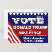 Carte Postale Votez Donald Trump et Mike Pence (Devant / Derrière)