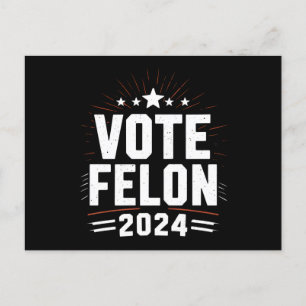Carte Postale Votez Felon Trump 2024 Drôle d'élection Vote 