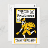 Carte Postale Votez Oui ! Suffrage féminin 1915 (Devant / Derrière)