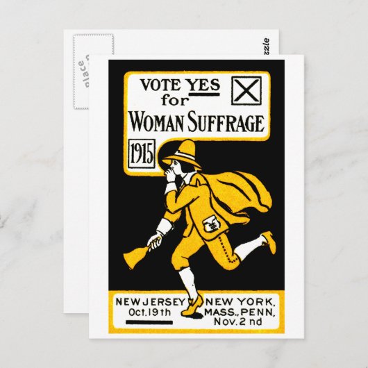 Carte Postale Votez Oui ! Suffrage féminin 1915 (Devant / Derrière)
