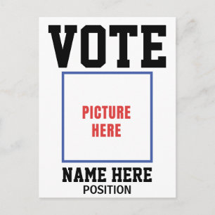 CARTE POSTALE VOTEZ PHOTO PERSONNALISER NOM