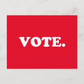 Carte Postale Votez rouge et blanc typographie moderne (Devant)
