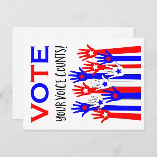 Carte Postale Votez ! Ta voix compte ! (Devant / Derrière)
