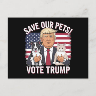 Carte Postale Votez Trump Sauvez Nos Animaux Chats Chiens 2024 S