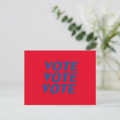 Carte Postale "Votez votez votez" bleu rouge (Debout devant)