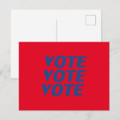 Carte Postale "Votez votez votez" bleu rouge (Devant / Derrière)