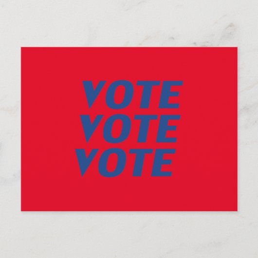 Carte Postale "Votez votez votez" bleu rouge (Devant)