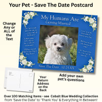 Votre Animal Photo Enregistrer La Date Cobalt Bleu