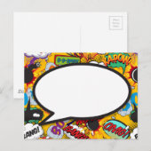 Carte Postale Votre bulle de message amusante rétro bande dessin (Devant / Derrière)