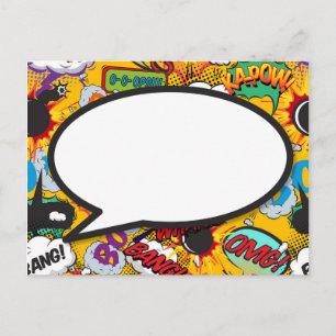 Carte Postale Votre bulle de message amusante rétro bande dessin