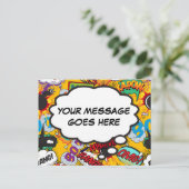 Carte Postale Votre bulle de pensée de message Amusement Bande d (Debout devant)