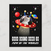 Carte Postale Votre chat dans un vaisseau spatial Alien UFO Sci  (Devant)