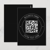 Carte Postale Votre code QR & Texte modifiable | Noir & Blanc (Devant / Derrière)