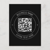 Carte Postale Votre code QR & Texte modifiable | Noir & Blanc (Devant)