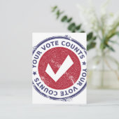 Carte Postale votre compte de vote (Debout devant)