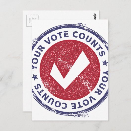 Carte Postale votre compte de vote (Devant / Derrière)