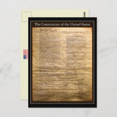 Carte Postale Votre constitution de texte/couleur des États-Unis (Devant / Derrière)