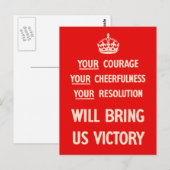 Carte Postale Votre Courage Votre Gentillesse Votre Résolution (Devant / Derrière)