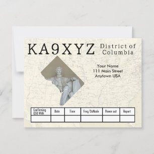 Carte Postale Votre district photo de Columbia Cutout Custom QSL