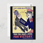 Carte Postale Votre Droit Libre De Travailler (Devant / Derrière)