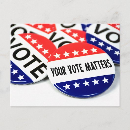 Carte Postale Votre épinglette de vote compte (Devant)