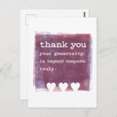 Carte Postale Votre générosité est sans comparaison. Vraiment. (Devant / Derrière)