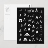 Carte Postale Votre lettre. Monogrammes faits sur commande. Noir (Devant / Derrière)