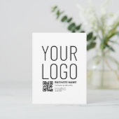 Carte Postale Votre logo avec code QR et texte modifiables (Debout devant)