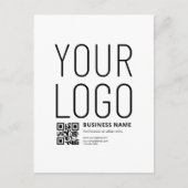 Carte Postale Votre logo avec code QR et texte modifiables (Devant)