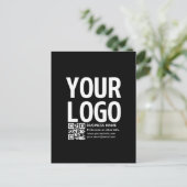 Carte Postale Votre logo avec code QR et texte modifiables (Debout devant)
