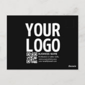 Carte Postale Votre logo avec code QR et texte modifiables (Dos)